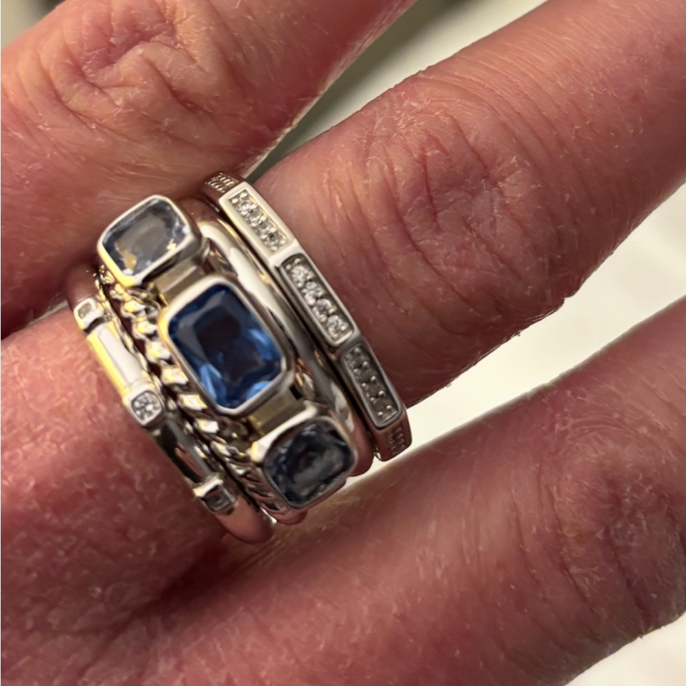 David Yurman London Blue Topaz Stax Five Row Ring